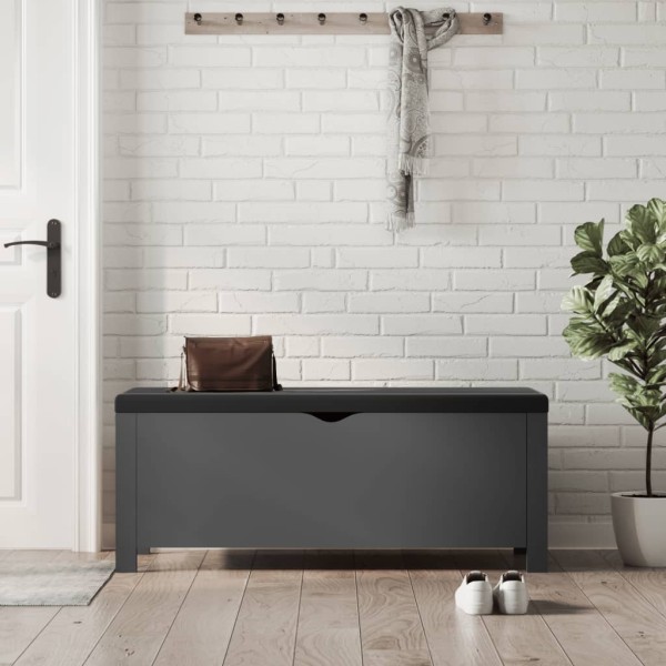 Storage box with cushion, gray, 105x40x45 cm