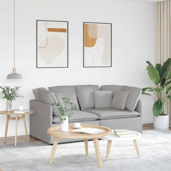 Modular sofa with cushions, fabric, cloud gray