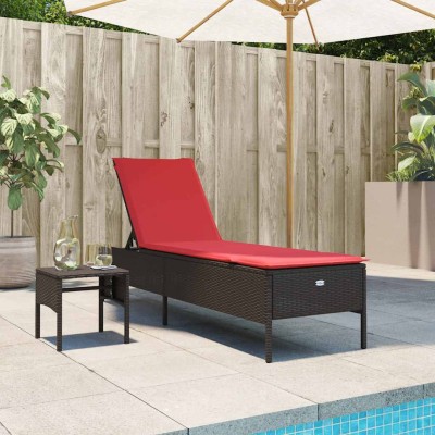 Sun lounger with table and...
