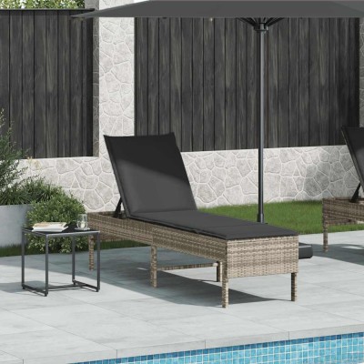 Sun lounger with cushion,...
