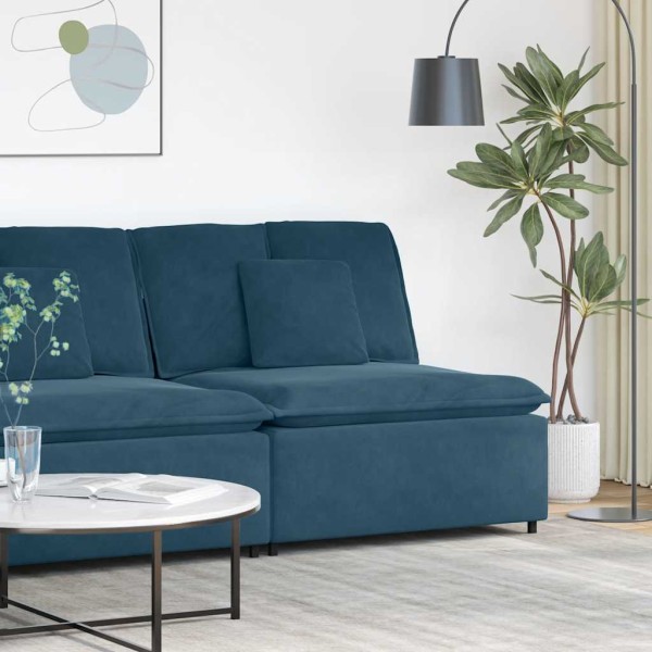 Modulinė sofa su pagalvėlėmis, mėlyna, 100 cm
