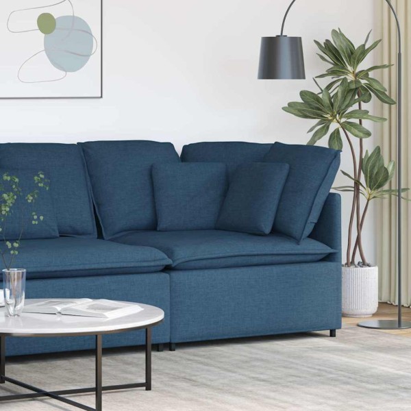 Modular corner sofa with cushions, blue, 100 cm