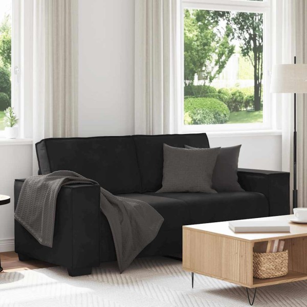 Double sofa, black, 180x78x84 cm, velvet