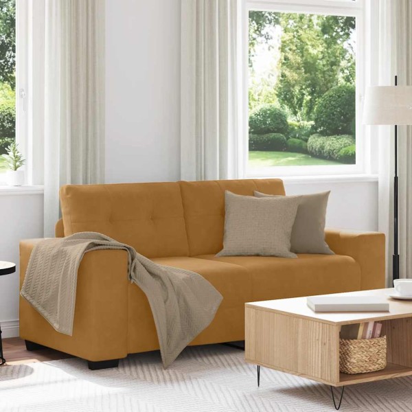 Double sofa, brown, 180x77x82 cm, velvet