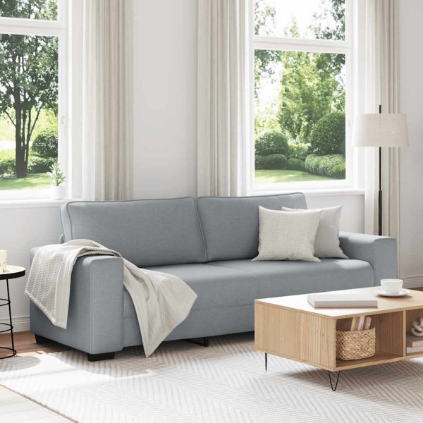 Three-seater sofa, light gray, 220x77x82 cm, fabric