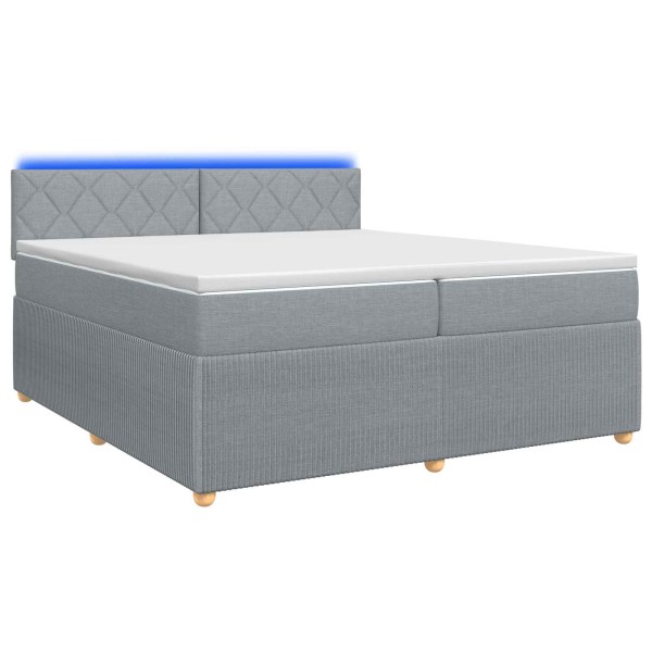 Spring bed with mattress Light gray 200 x 200 cm