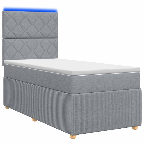 LED bed mattress with LED lighting Light gray Fabric