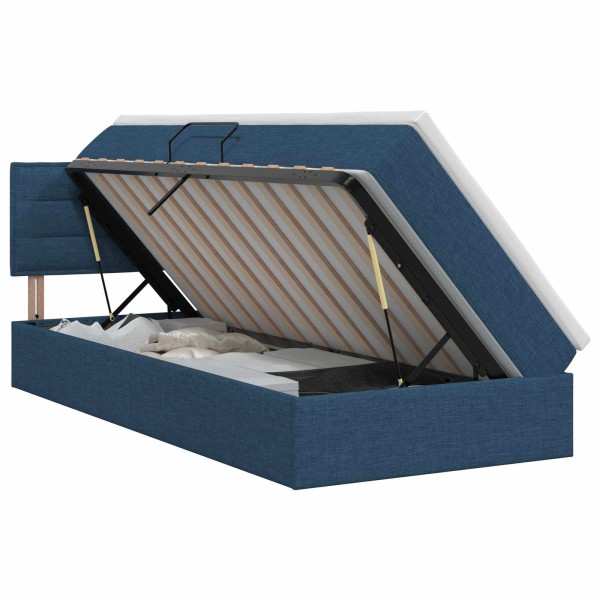 Bed with storage space and mattress Blue 100 x 200 cm
