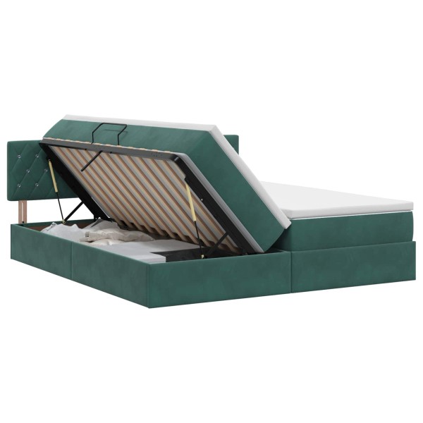 Safety bed with headboard 2 pcs. Dark green