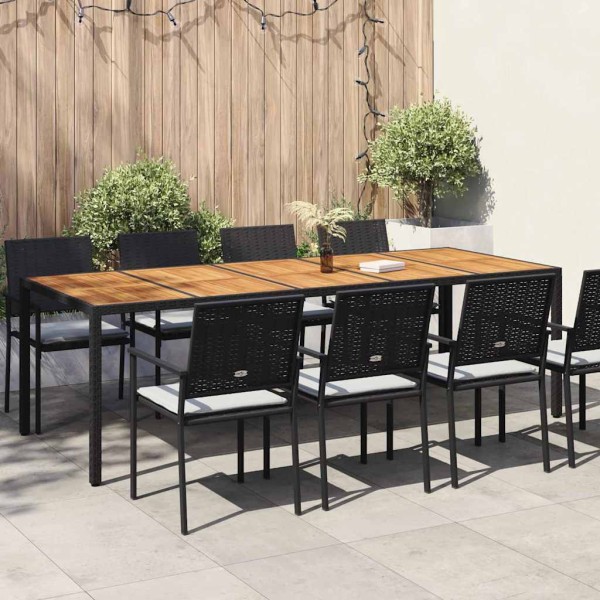 Garden table Black polyrattan