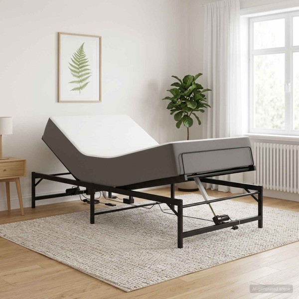 Electric adjustable bed frame Black 80 x 200 cm Steel