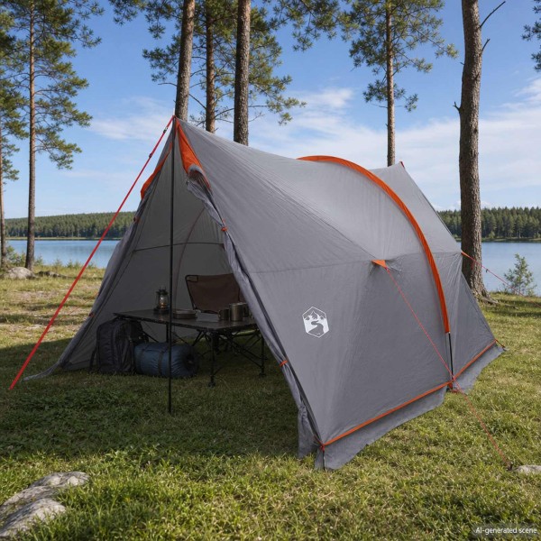 Waterproof tent tarp Gray and orange