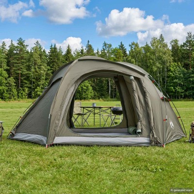 Trekking tent with rain...