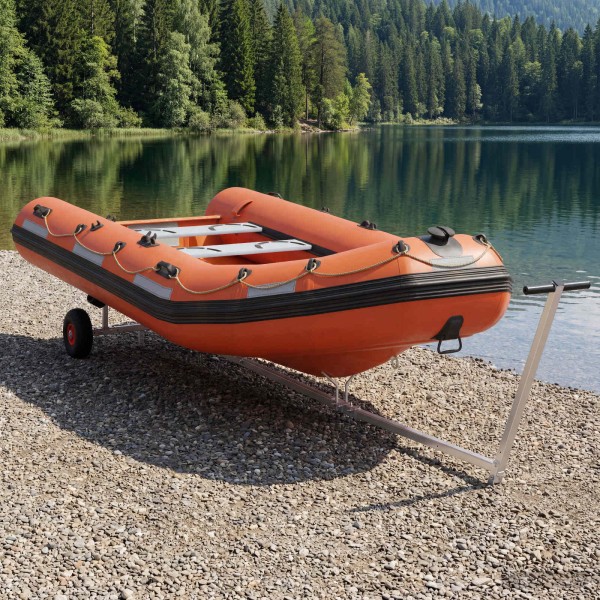 Adjustable boat trailer with pneumatic tires Silver