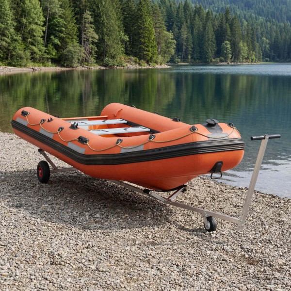 Adjustable boat trailer with pneumatic tires Silver