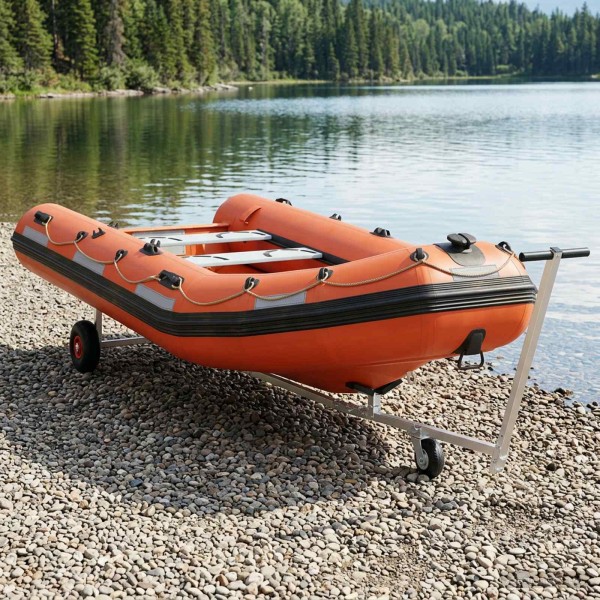 Adjustable boat trailer with pneumatic tires Silver