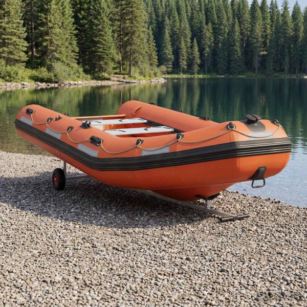 Adjustable boat trailer with pneumatic tires Silver