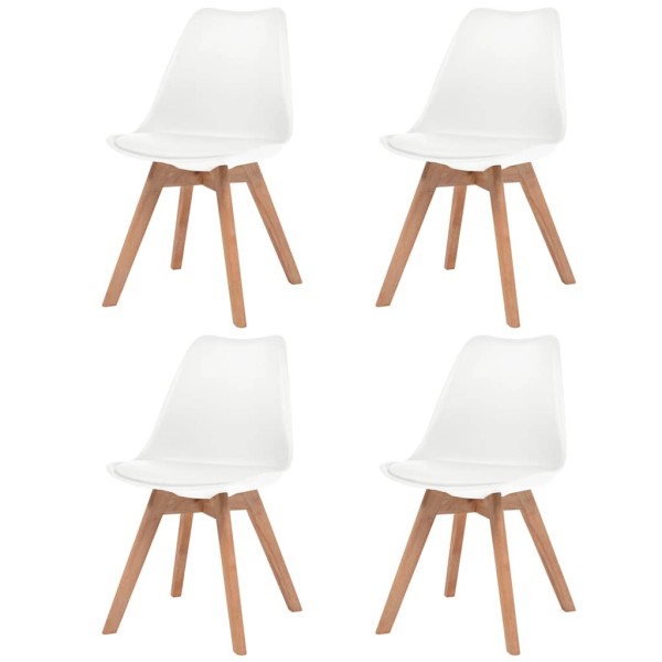 Dining room chairs, 4 pcs., white, plastic