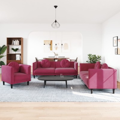 Sofa set with pillows, 3...
