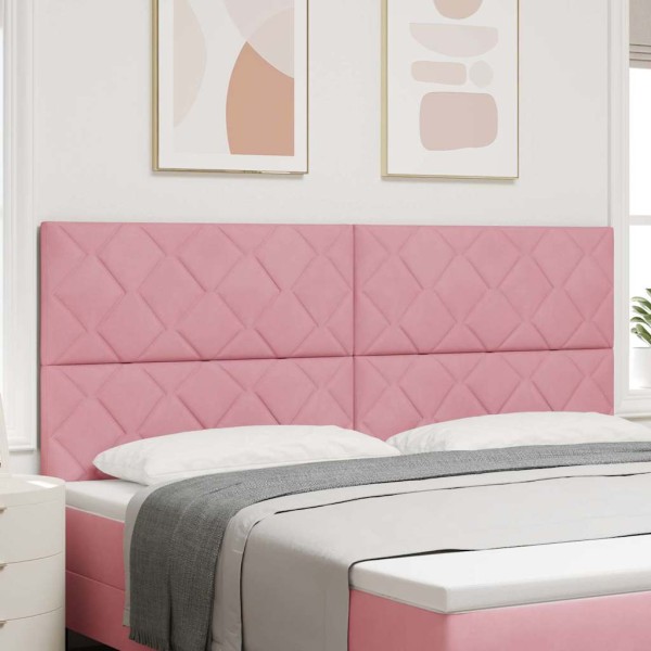 LED headboard Pink 200 cm Velvet