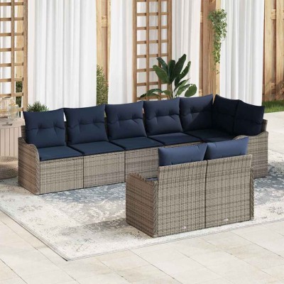 Garden Sofa Set 8 pcs. Gray...