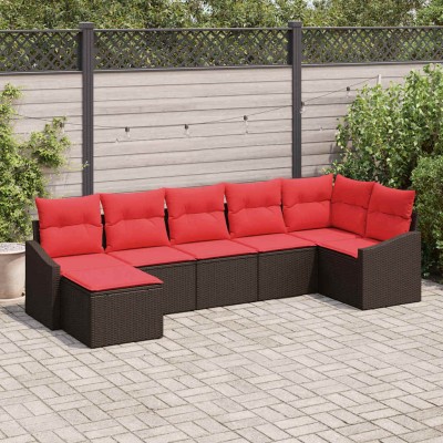Sofa set 7 pcs. Brown...