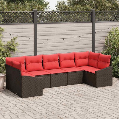 Sofa set 7 pcs. Brown...
