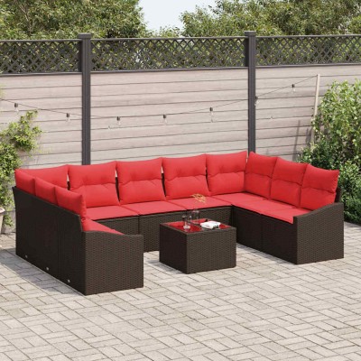 Sofa set 10 pcs. Brown...