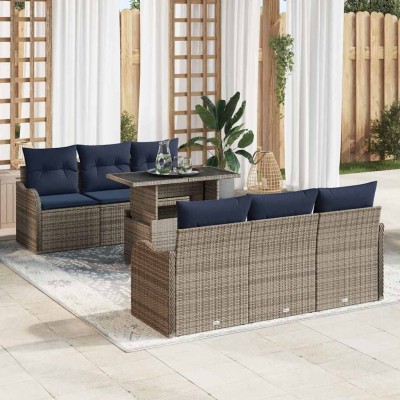 Garden Sofa Set 7 pcs. Gray...
