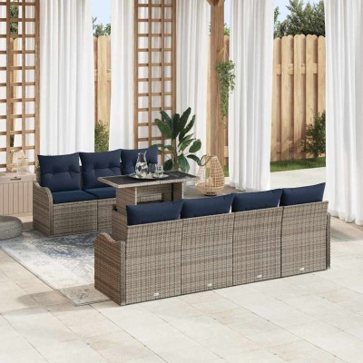 Garden Sofa Set 8 pcs. Gray...