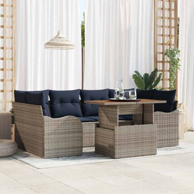 Garden Sofa Set 7 pcs. gray...