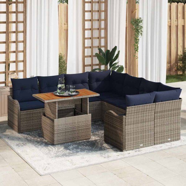Garden Sofa Set 9 pcs. 8-Number of seats