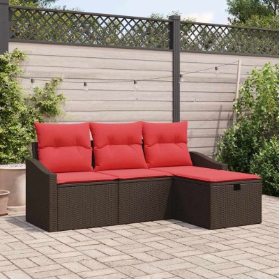 Sofa set 4 pcs. Brown Poly...
