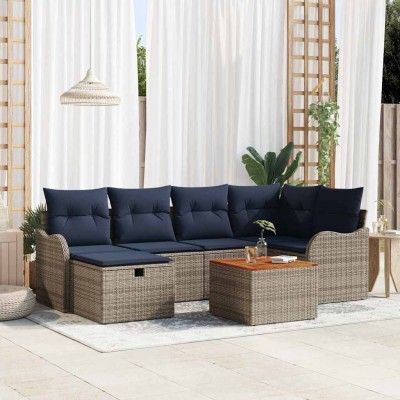 Garden Sofa Set 7 pcs. Gray...