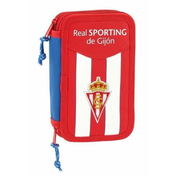 Tuplapenaali Real Sporting de Gijón Valkoinen Punainen 12.5 x 19.5 x 4 cm (28 Kappaletta)