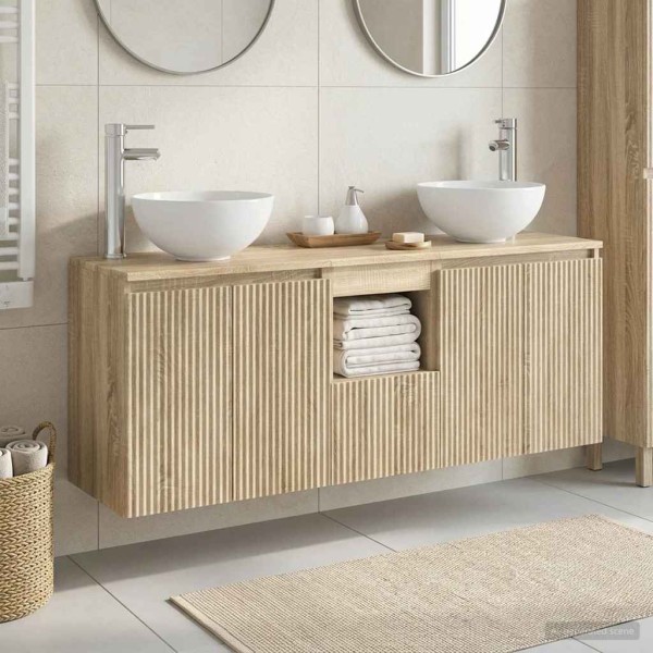 Vonios spintos komplektas 3 vnt. Sonoma ąžuolas