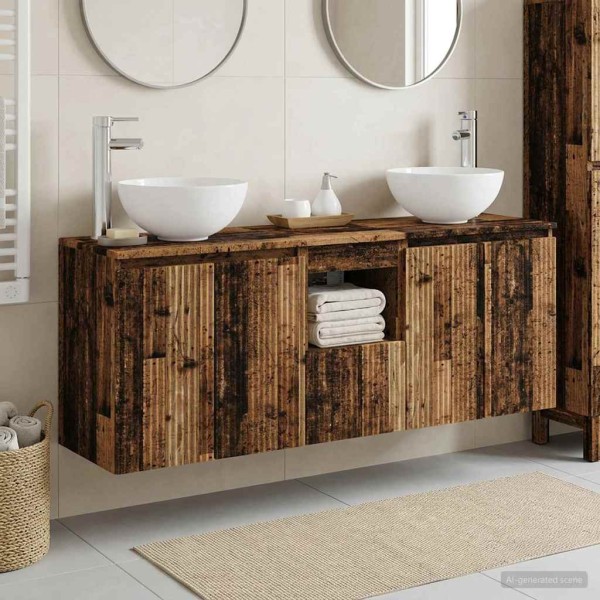 Bathroom cabinet set 3 pcs. Aged wood