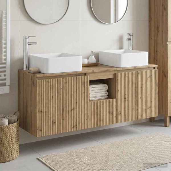 Bathroom cabinet set 3 pcs. Artisan oak