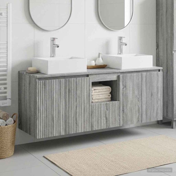 Bathroom cabinet set 3 pcs. Gray Sonoma