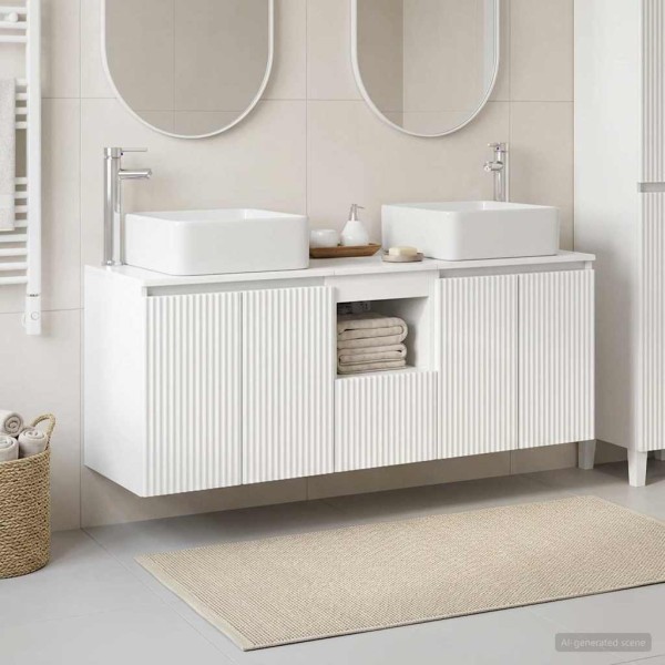 Bathroom cabinet set 3 pcs. Ultra glossy white