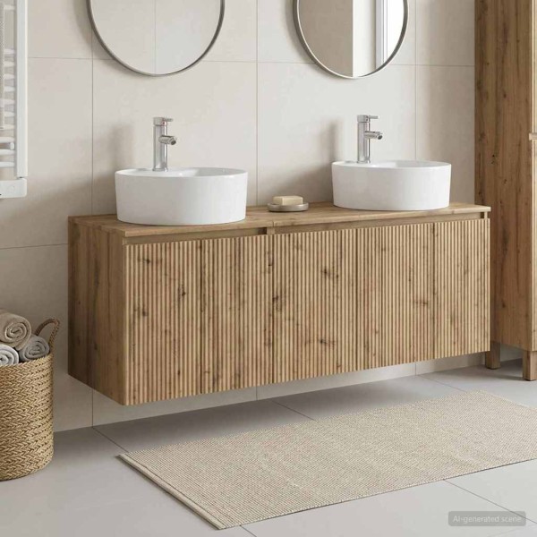 Bathroom cabinet set 3 pcs. Artisan oak
