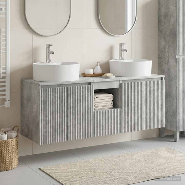 Bathroom cabinet set 3 pcs. Concrete gray