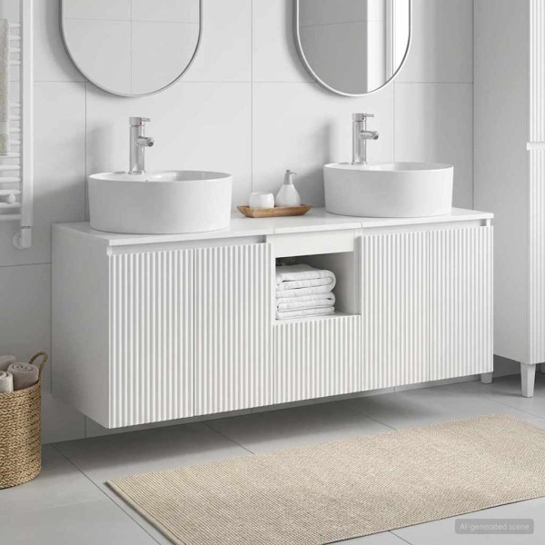 Bathroom cabinet set 3 pcs. Ultra glossy white