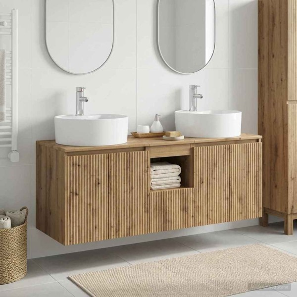 Bathroom cabinet set 3 pcs. Artisan oak