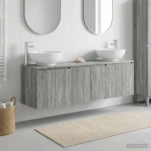 Bathroom cabinet set 3 pcs. Gray Sonoma