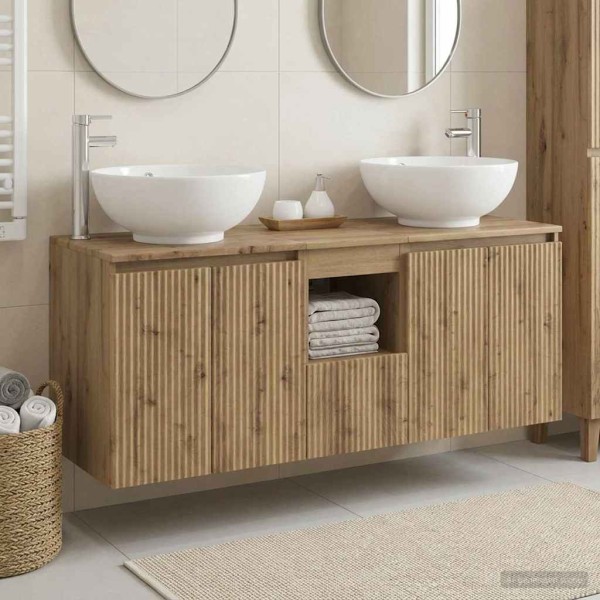 Bathroom cabinet set 3 pcs. Artisan oak