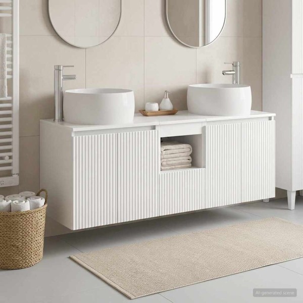 Bathroom cabinet set 3 pcs. Ultra glossy white