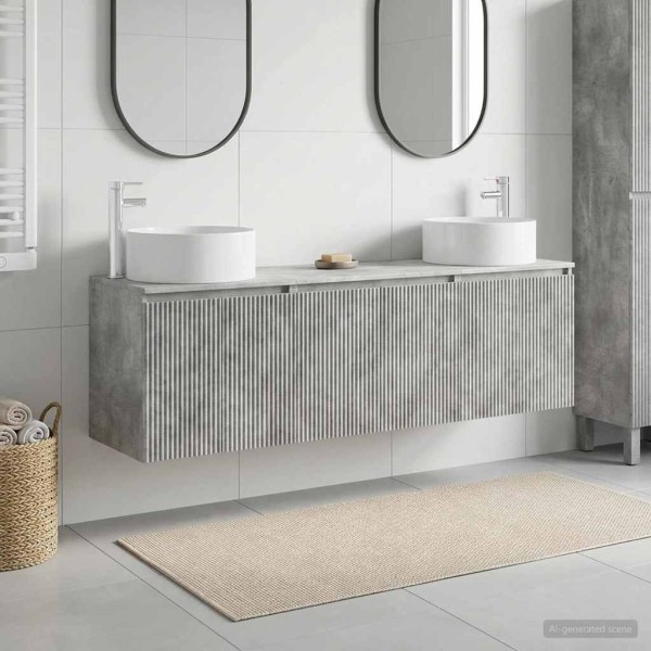 Bathroom cabinet set 3 pcs. Concrete gray