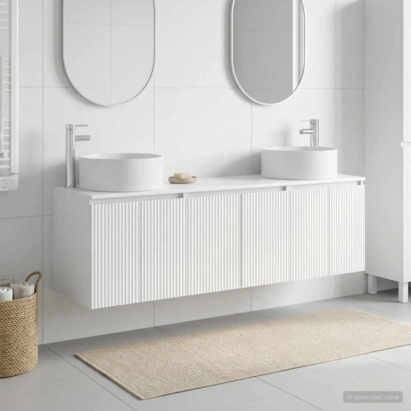 Bathroom cabinet set 3 pcs. Ultra glossy white