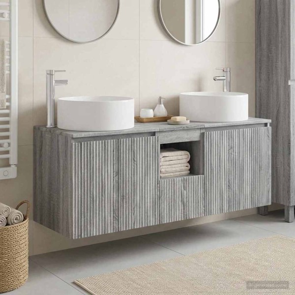 Bathroom cabinet set 3 pcs. Gray Sonoma